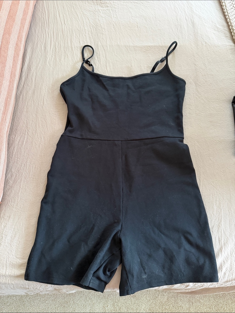 Abercrombie & Fitch Black Cotton Romper with Adjustable Straps